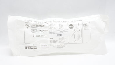 B.Braun 622299 ACCEL 600ml Evacuated Drainage Bottle w/Valve (x)